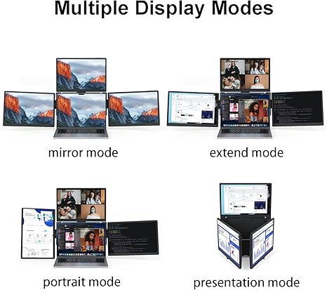 Portable Tri Screen Laptop Monitor