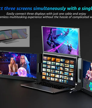 Portable Tri Screen Laptop Monitor