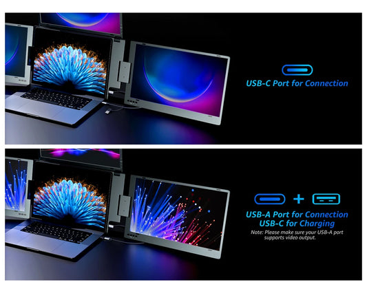 Portable Tri Screen Laptop Monitor